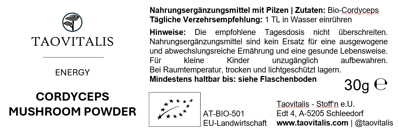 Energy Mushroom Shellbroken-Powder (Cordyceps Bio-Vitalpilzpulver) – Bild 3
